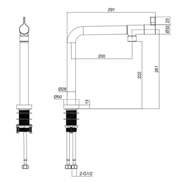 Tramonto Kitchen Tap - Chrome Finish